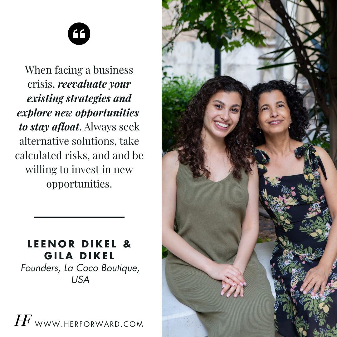 👩‍👧 'Always seek alternative solutions during a crisis, take calculated risks, and be willing to invest in new opportunities' - LeeNor Dikel and Gila Dikel. Learn how they navigated a business crisis together: herforward.com/eight-stories-… #Leadership #Resilience #BusinessCrisis