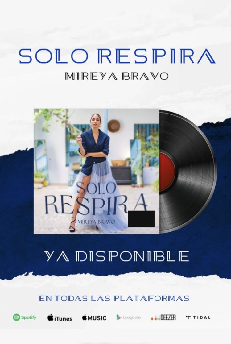 "Solo Respira"  
lo nuevo de Mireya Bravo en todas las Plataformas Digitales. 

#SoloRespiraMireya