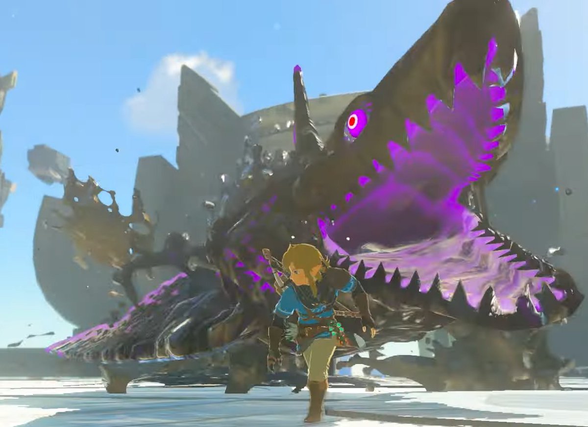 SharksOTD's tweet photo. Today's shark of the day is Mucktorok from The Legend of Zelda: Tears of the Kingdom! It makes a shark out of sludge for the majority of the fight. https://t.co/vDKsH1pK29