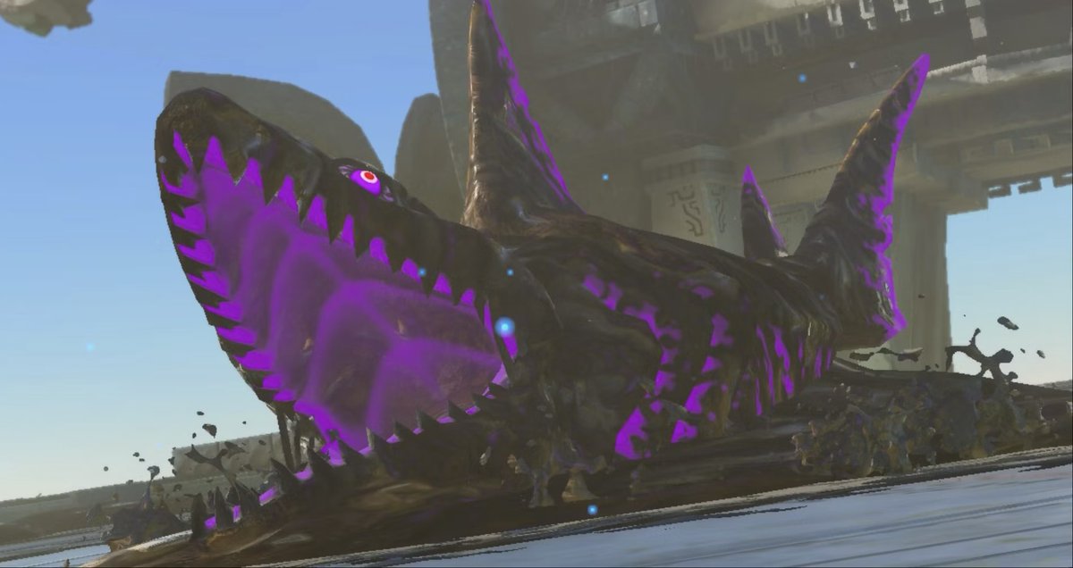 SharksOTD's tweet photo. Today's shark of the day is Mucktorok from The Legend of Zelda: Tears of the Kingdom! It makes a shark out of sludge for the majority of the fight. https://t.co/vDKsH1pK29