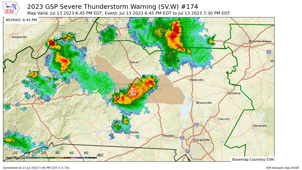 Brad Panovich on Twitter "GSP issues Severe Thunderstorm Warning [wind