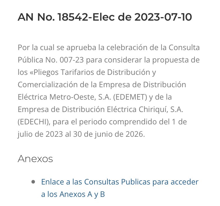 NanikSinghC's tweet photo. Asep presenta Resolución para Consulta Pública de Tarifa Eléctrica de EDEMET y EDECHI. 

🚨CPG de Grandes Clientes en 16.00USD/kW. Esto afectará ahorros 📉💸de #GrandesClientes 🏭🏢🏬existentes y limitará entrada de nuevos Grandes Clientes. 

#Asesoría #MercadoEléctrico⚡️ https://t.co/v913Cr18g3