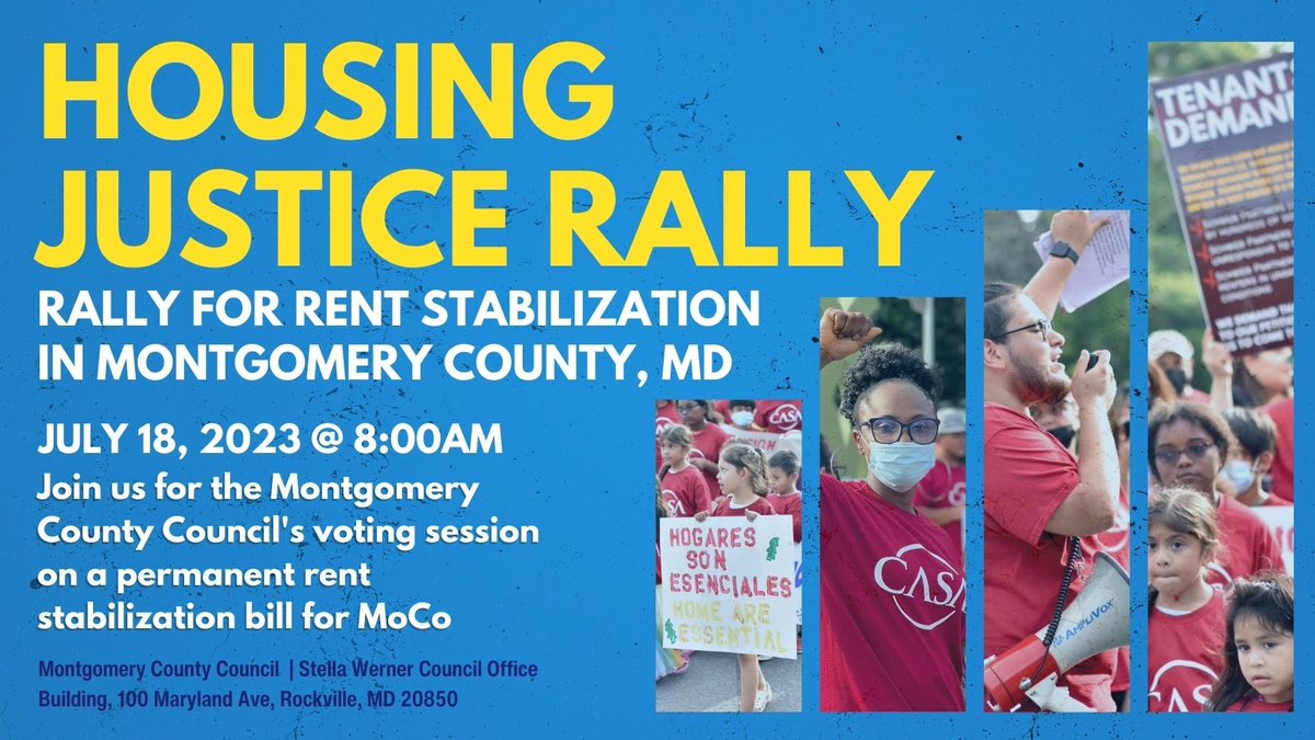 🗣️Tomorrow is a big day in the fight for affordable housing in MoCo. Let's show our support for rent stabilization! 🏡
🗣️ Mañana es un día importante en la lucha de viviendas asequibles en el condado de MoCo. ¡Mostremos nuestro apoyo a la estabilización de la renta! 🏡