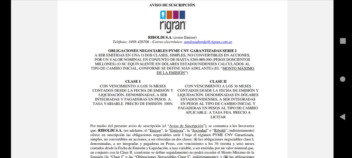 GalindezM3's tweet photo. Riboldi SA, empresa santafesina dedicada a la construcción, acopio de cereales y venta de insumos para el agro, sale el viernes al mercado de capitales en busca de $200M. Los hace a través de una #ONPYME organizada y colocada por @Supervielle_ARG https://t.co/u1qhRJD8VB