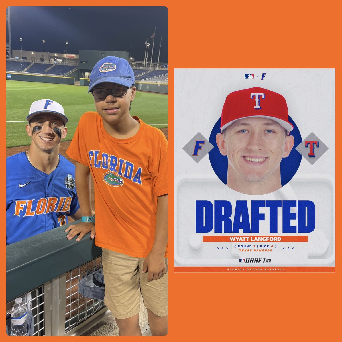 LWhitehead333's tweet photo. Congratulations to one of our favorite Gators!! Marcus knew big things were coming your way when we watched you play in Omaha!! @langford_wyatt https://t.co/tytcPqt1Tl