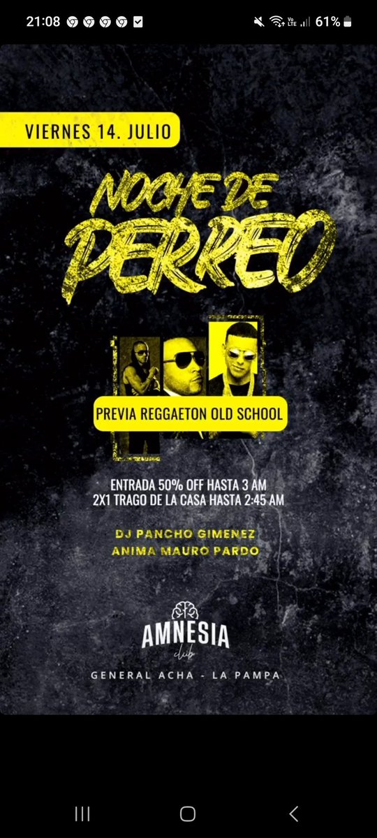 AmnesiaClub21's tweet photo. Noche de Perreo 😈
Viernes 14

🎧 Pancho Giménez 
🎤 Mauro Pardo

🔥🔥🔥🔥🔥🔥🔥🔥 https://t.co/77M7u0HLY4