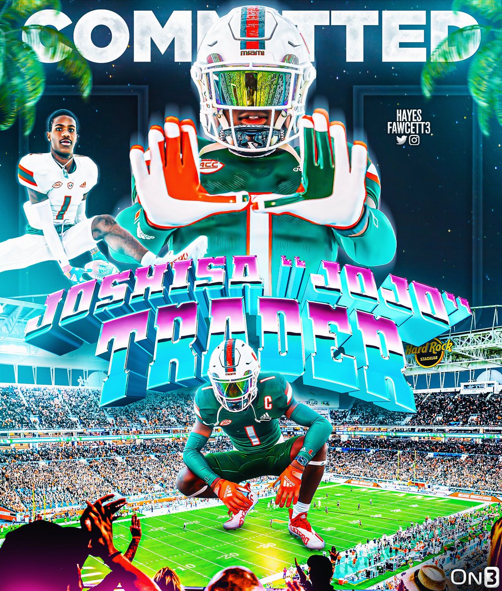 BREAKING: Elite 2024 WR Joshisa “JoJo” Trader tells me he has Committed to Miami!

The 6’1 180 WR from Miami, FL chose the Hurricanes over Florida State, Florida, &amp; Ohio State 

“I’m home!”

on3.com/college/miami-…