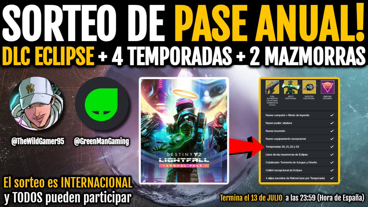 TheWildGamer95's tweet photo. 🎊¡Enhorabuena a @diego77611861 por ganar el PASE!🎊

F si no habéis ganado todavía😔🙏

Sin embargo vuestro pana Wild sigue trabajando en conseguir vainas para vosotros, es cuestión de tiempo que empiece un nuevo sorteo, ése sorteo que puede que por fin ganes😏 https://t.co/1M4iLchwhG