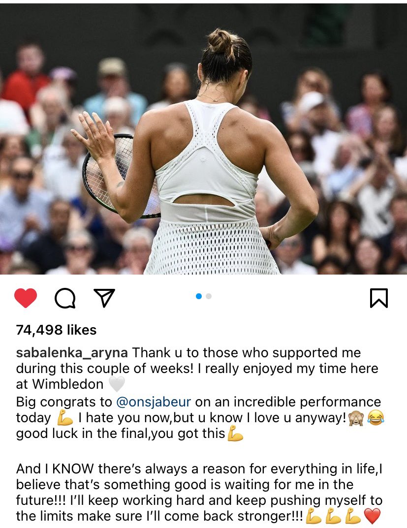 Love that she keeps her great sense of humor even after the toughest losses. And I especially love the message at the bottom! ❤️

Championship wining attitude! 💪🏻🏆

I’ll never lose faith in her 🙂