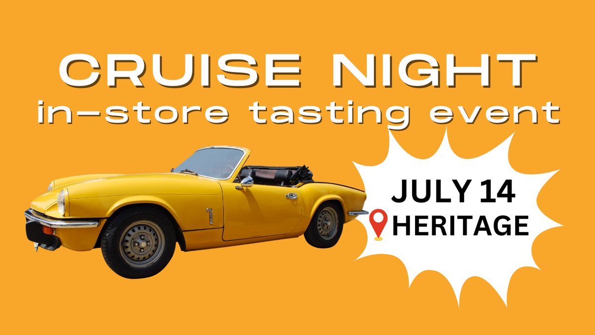 In celebration of Pan-O-Prog's popular Cruise Night... cruise on into the Heritage location for an in-store Beam Suntory tasting takeover event on 𝗙𝗿𝗶𝗱𝗮𝘆, 𝗝𝘂𝗹𝘆 𝟭𝟰 𝗳𝗿𝗼𝗺 𝟯 - 𝟲 𝗽.𝗺. Swag, special features, giveaways and more! This event is FREE 🚗 🛻 🚙