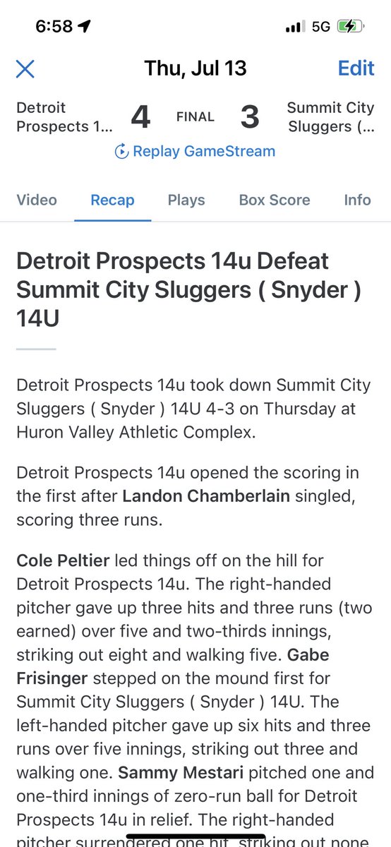 2026 <a href="/peltier_cole/">Cole Peltier</a> pitches 5.2 innings with 8 Ks for the win