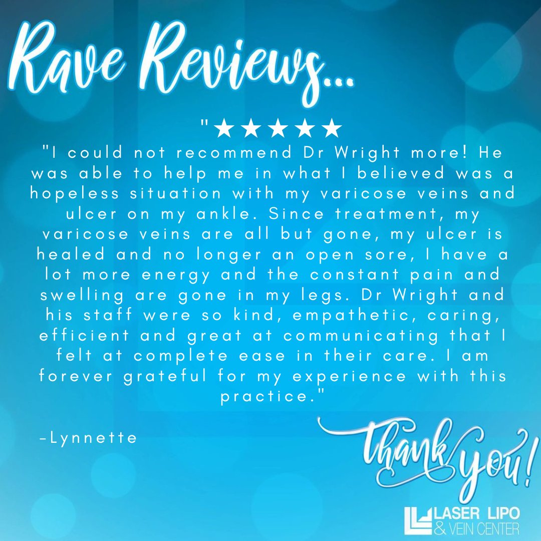 Thank you for trusting Dr. Wright and the LLVC nurses for your care! 💙 ✨ 

#laserlipoandveins #llvc #veintreatment #veindisease