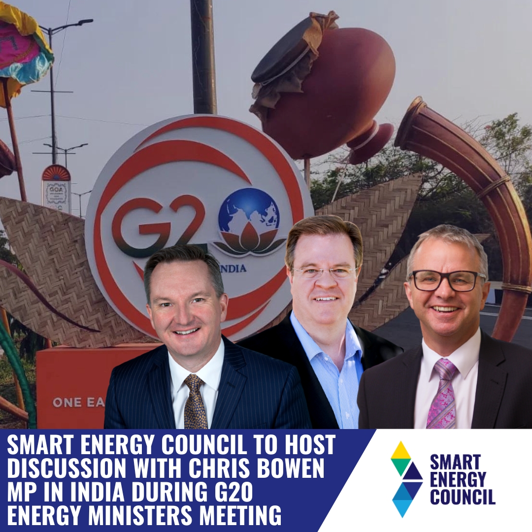 SmartEnergyCncl's tweet photo. This month @SmartEnergyCncl CEO John grimes and @zerocarbonh2 Senior Advisor @SDHamiltonVIC join @Bowenchris in Goa. 

The Smart Energy Industry Discussion follows the March #SmartEnergyIndia Delegation, and takes place during the Clean Energy Ministerial. https://t.co/a6gA7uUEwC