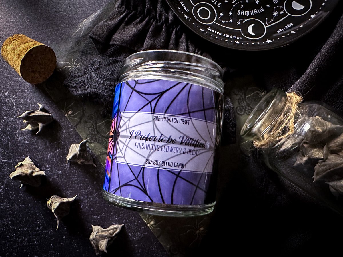 Totally forgot to post the Wednesday and Enid candles and give them their chance to shine!!!! I'm a little bit proud of the photos on these lol. It was really hard to find props around my house, surprisingly. But I think I pulled it together!