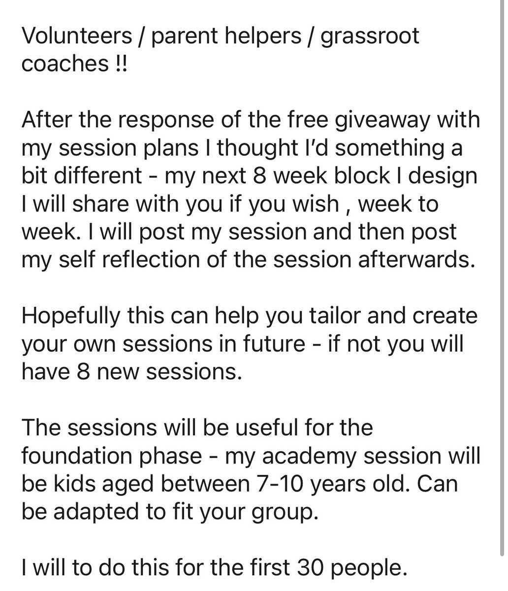 Volunteers / parent helpers / grassroot coaches !!