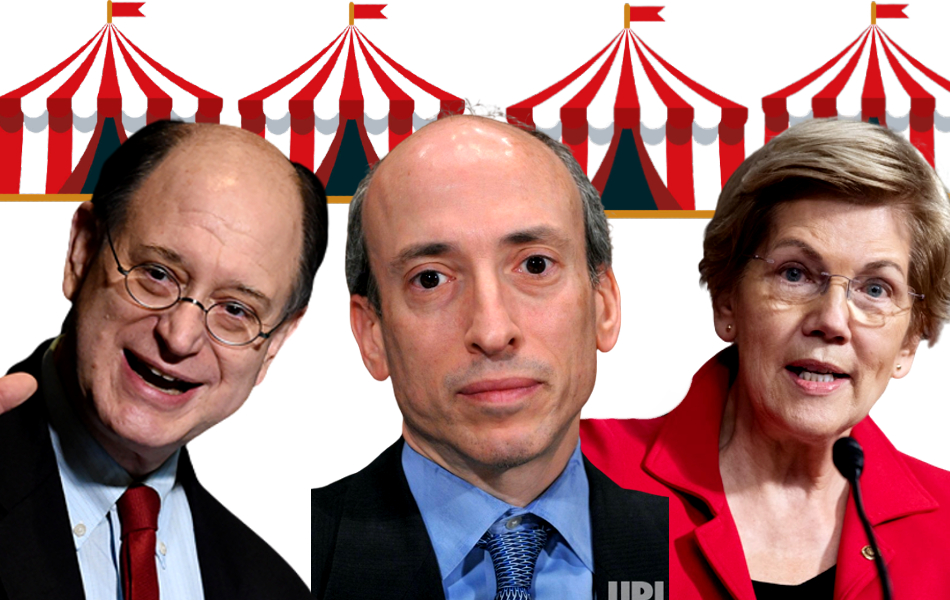 BREAKING: Clowns <a href="/GaryGensler/">Gary Gensler</a> <a href="/BradSherman/">Congressman Brad Sherman</a> and <a href="/SenWarren/">Elizabeth Warren</a> are holding an emergency meeting at Circus headquarters to figure out what new corrupt tactics they can use to attack the crypto industry after a major loss in the #SEC #Ripple #XRP lawsuit.