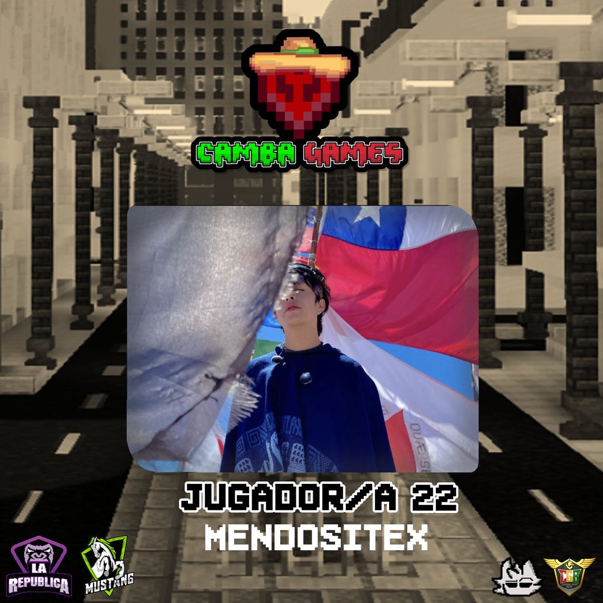 4_99Studio's tweet photo. Bienvenido / a  Jugador 22 @Mendositex
a Camba Games.
#minecraft #minecraftevent #cambagames https://t.co/MyevYDMh6l