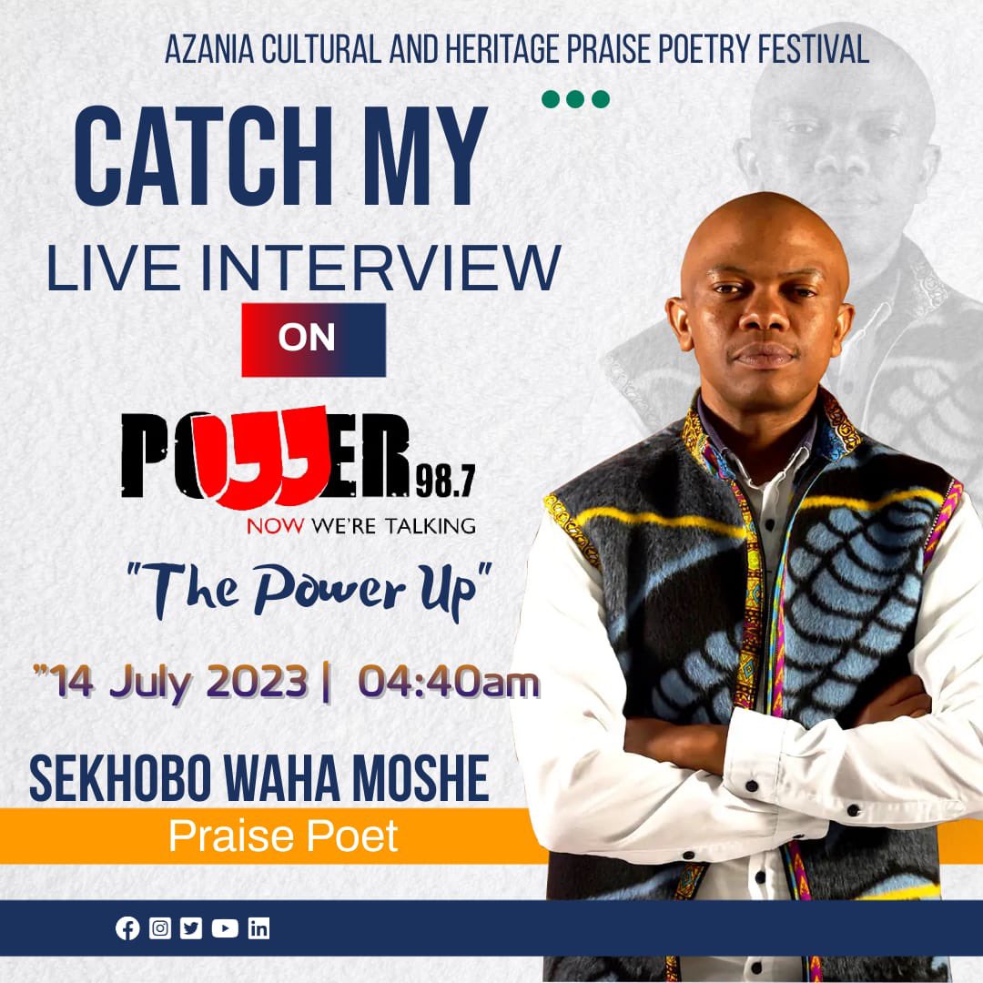 AyandaRhoda's tweet photo. Please tune in tomorrow morning and hear more about Azania Cultural and Heritage Praise Poetry Festival. https://t.co/3b9iB4uQGA