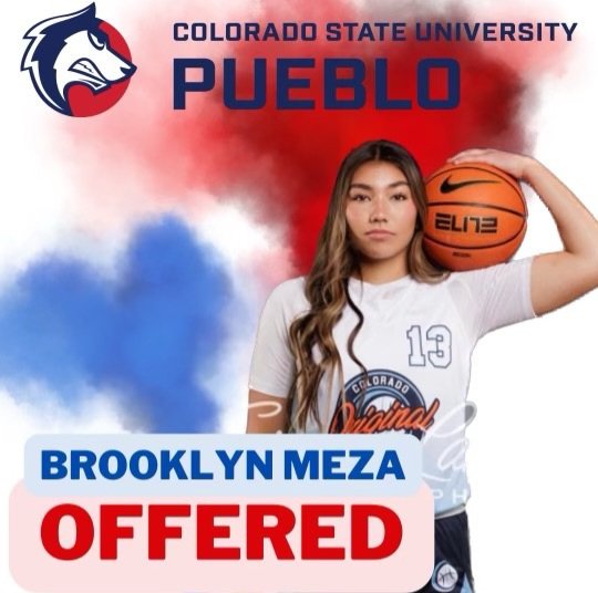 Offer alert ❗️ Congratulations to Colorado Hoopster and incoming senior, Brooklyn Meza for receiving an offer from CSU Pueblo!! She is a threat in the paint and super hardworking the minute she hits the floor! Congratulations, Brook!! 👏🏼😁 (Brooklyn Meza- Class of 2024)