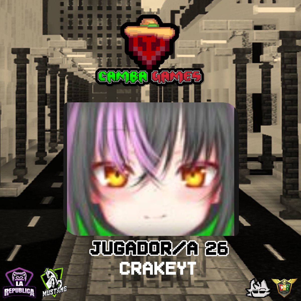 4_99Studio's tweet photo. Bienvenido / a  Jugador 26 @CRAKET3
a Camba Games.
#minecraft #minecraftevent #cambagames https://t.co/Z93e6fWE2J
