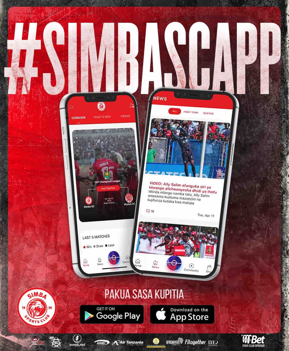 SimbaSCTanzania's tweet photo. 🔲 𝐊𝐀𝐀 𝐓𝐀𝐘𝐀𝐑𝐈 𝐊𝐖𝐀 𝐔𝐒𝐀𝐉𝐈𝐋𝐈 𝐌𝐊𝐔𝐁𝐖𝐀.

Usajili wa kesho ni furaha tupu. Hatuna maneno mengi wewe la kufanya ni kupakua na kulipia Simba App alafu subiri kesho saa 7:00 mchana. #NguvuMoja https://t.co/rAXDZWqQ20