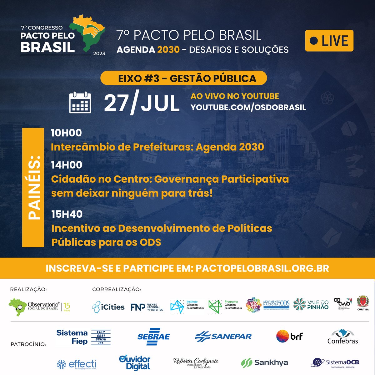 osbrasil's tweet photo. Vamos Decolar... 💨💥🚀

EIXO #3
GESTÃO PÚBLICA conectada aos ODS e à AGENDA 2030

INSCRIÇÃO GRATUITA com CERTIFICADO... LEIA MAIS:
https://t.co/9ED0xDvwiW https://t.co/ESjZeJgTAa