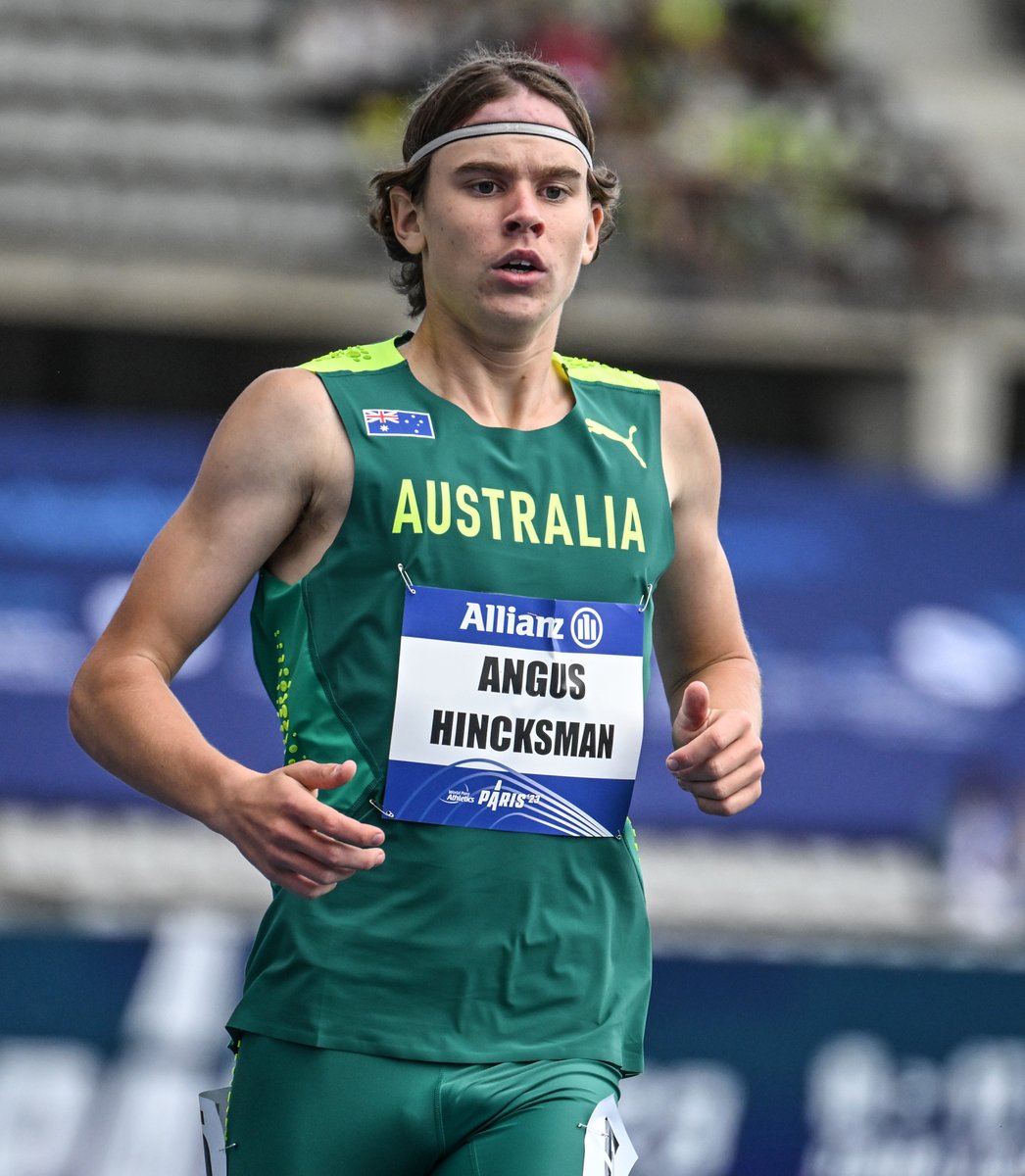 AustralianAths's tweet photo. 55.34 and eighth place for young gun Angus Hincksman in the Men's 400m T38 Final, as he rounds up the Australian action on Day 5 of the World Para Athletics Championships.

Tune in again from 5.54pm AEST to see the Aussie team shine in Paris. 💚💛

#ThisIsAthletics https://t.co/dZpeCUkt3T