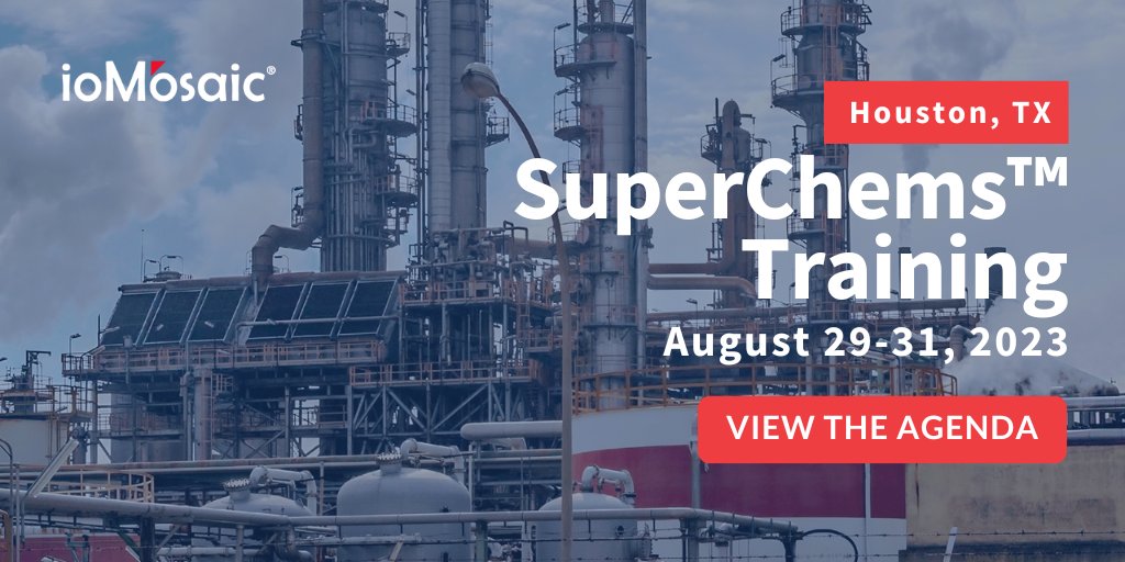 ioMosaic's tweet image. Time is running out to save 10% on SuperChems™ training. Learn relief sizing for various scenarios, relief piping system design, flare header modeling, and consequence modeling. bit.ly/43ZFuUt
#processsafetysoftware #reliefdesign #training