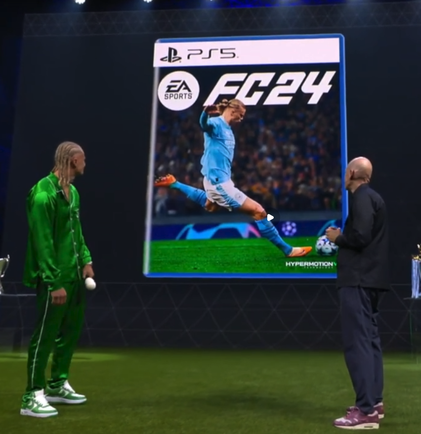 brfootball's tweet photo. Erling Haaland's new look for the @EASPORTSFC cover reveal 💈 https://t.co/bU88SPsOsL