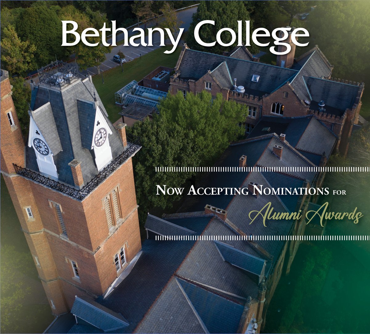 It's time again to celebrate the achievements of our Bethanians. Nominate our graduates for prestigious awards in recognition of their outstanding service to the college, community, and individual accomplishments. 

Nominate a Bethanian for an award now: bethanywv.edu/alumni/alumni-…