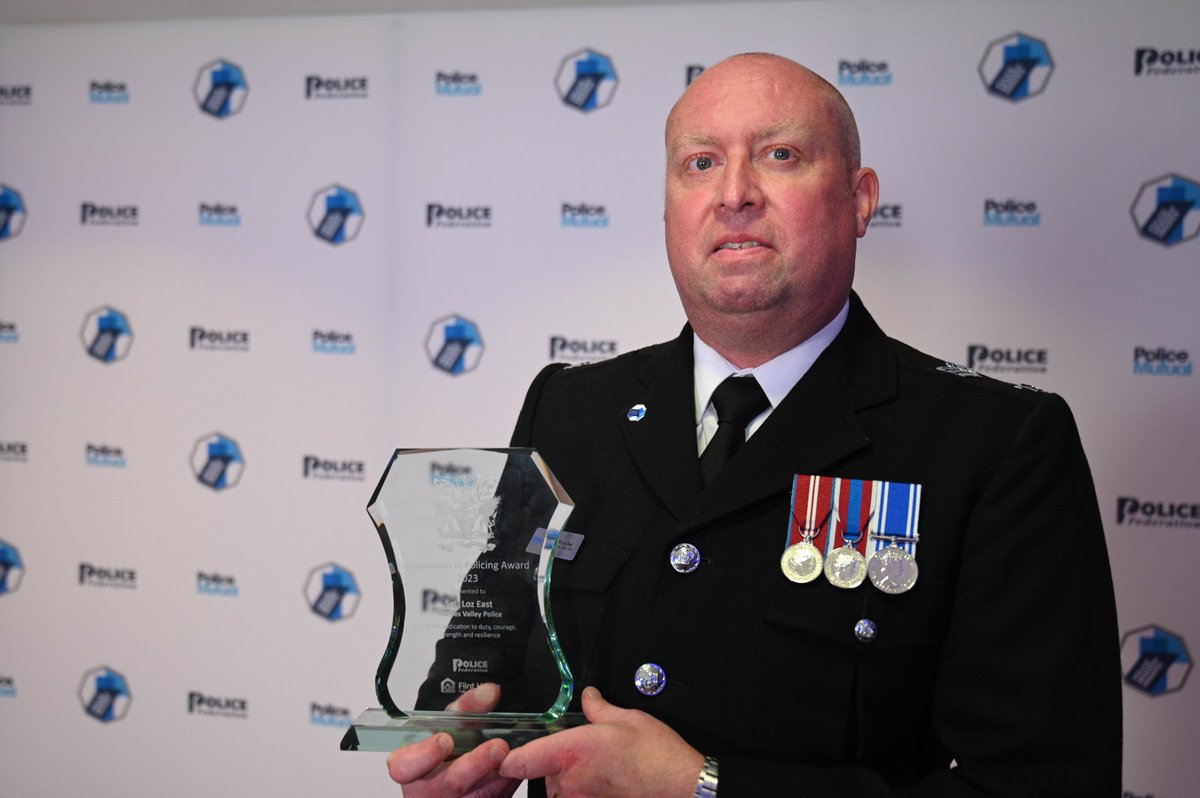 “It is humbling. It is lovely for the officers who are all here to be recognised for the actions they’ve taken and how brave they are. It is a lovely setting. For me personally it is ... unexpected” Sergeant Loz East of @ThamesVP wins the Inspiration in Policing Award 2023.