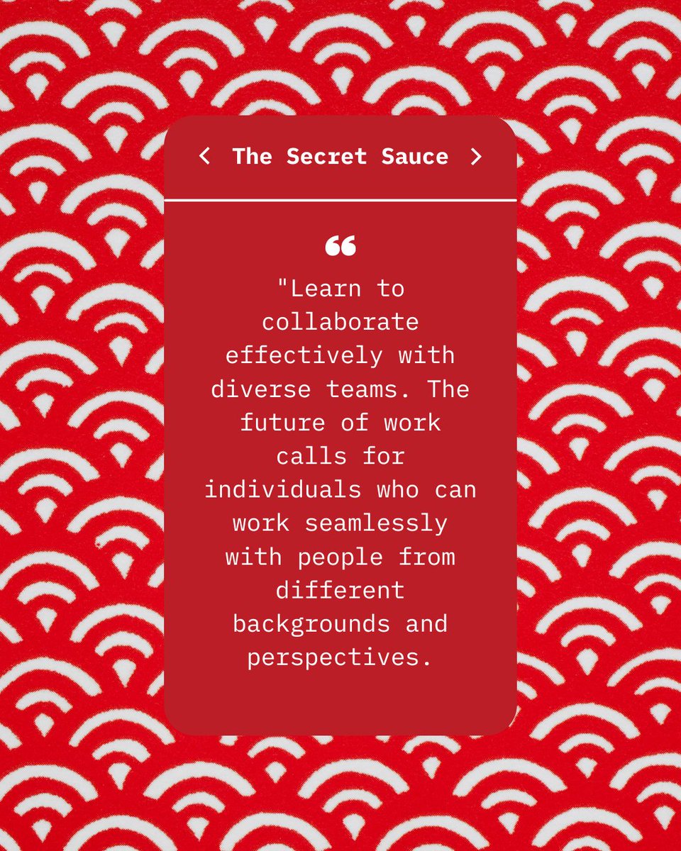 SamuraiPrimz's tweet image. Learn to collaborate effectively with diverse teams. The future of work calls for individuals who can work seamlessly with people from different backgrounds and perspectives. 🤝 #Collaboration #DiverseTeams #thesecretsauce