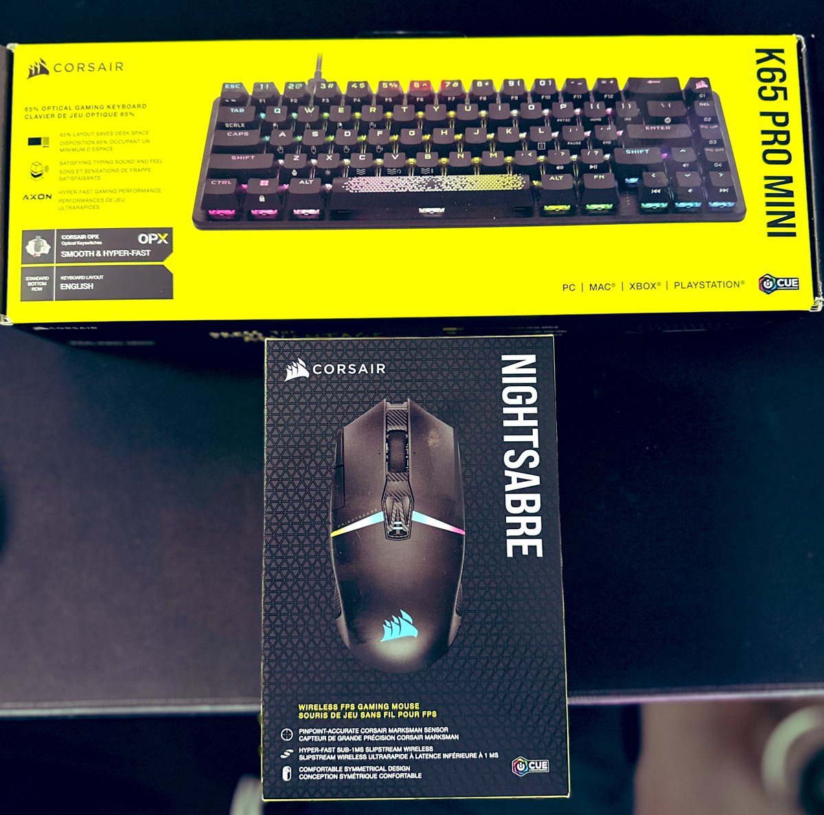 ZeroLoveGiivn's tweet photo. I was on the hush hush about this for 2 weeks now and I’m telling you guys, this was an absolute W from @CORSAIR 

Thank you guys for sending me this! 
Make sure you guys check out the beautiful K65 Pro Mini Keyboard and the all new Nightsabre mouse! 

https://t.co/BpWBxyYSN0 https://t.co/ugMPoMb9jH