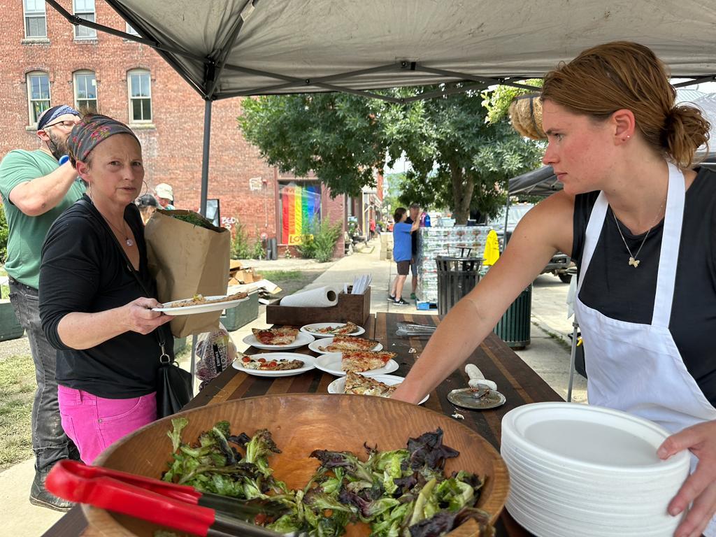 Open Hearth Pizza set up its wood fired oven in downtown Montpelier today to support families impacted by this week’s catastrophic flooding. WCK is working with food trucks and restaurants throughout Vermont to ensure nourishing meals reach people in need. #ChefsForVermont