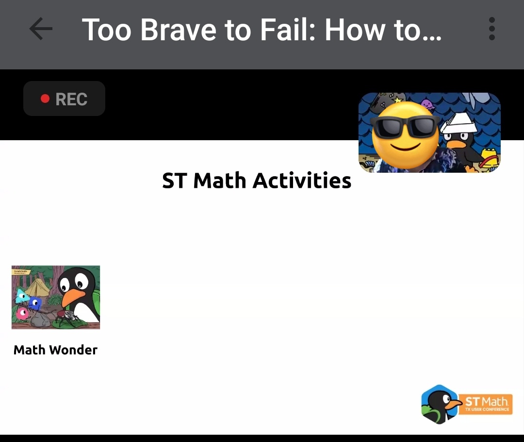 ShenitaEThomas's tweet photo. I have a new understanding and appreciation for ST Math! Too Brave to Fail...@STMathTX
#AccelerateLearningTX
#STMathTX https://t.co/7VgYdA1t07