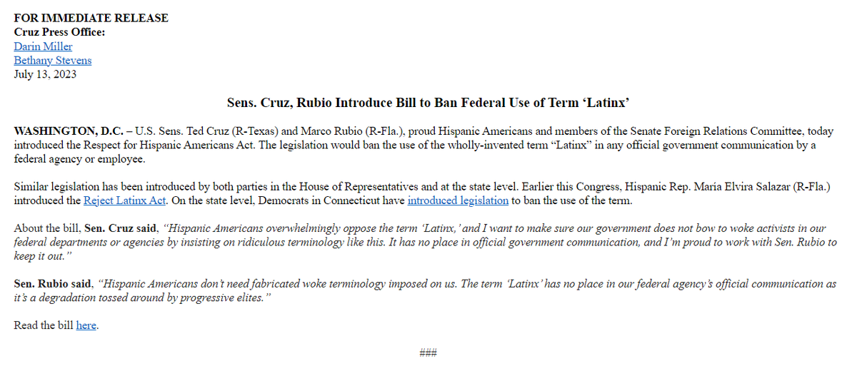 RustySuretteTV's tweet photo. 📩INBOX: Senators Cruz, Rubio Introduce Bill to Ban Federal Use of Term ‘Latinx’ https://t.co/Jp3NNUluyh