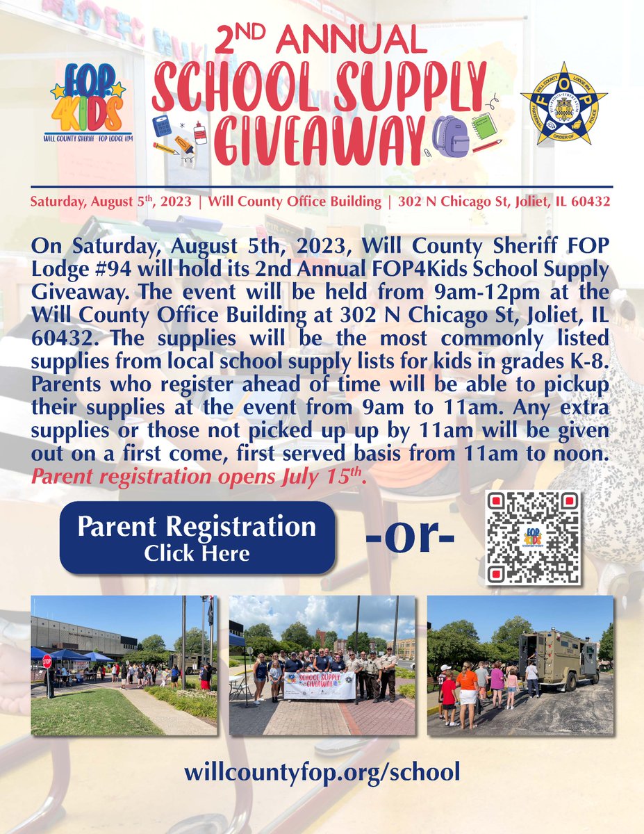 Please visit our Community Events page on our website at joliet86.org/students-paren… for a list of Back to School events, including the <a href="/WillCountyFOP/">Will County Sheriff FOP Lodge #94</a> School Supply Giveaway! #D86Hope