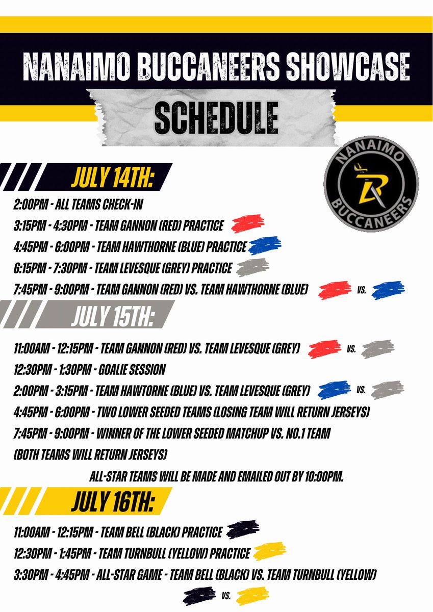 Here’s the schedule for our Showcase this weekend!
Can‘t wait to see all of you at the NIC tomorrow 
#GoBucsGo🏴‍☠️ #NewEra