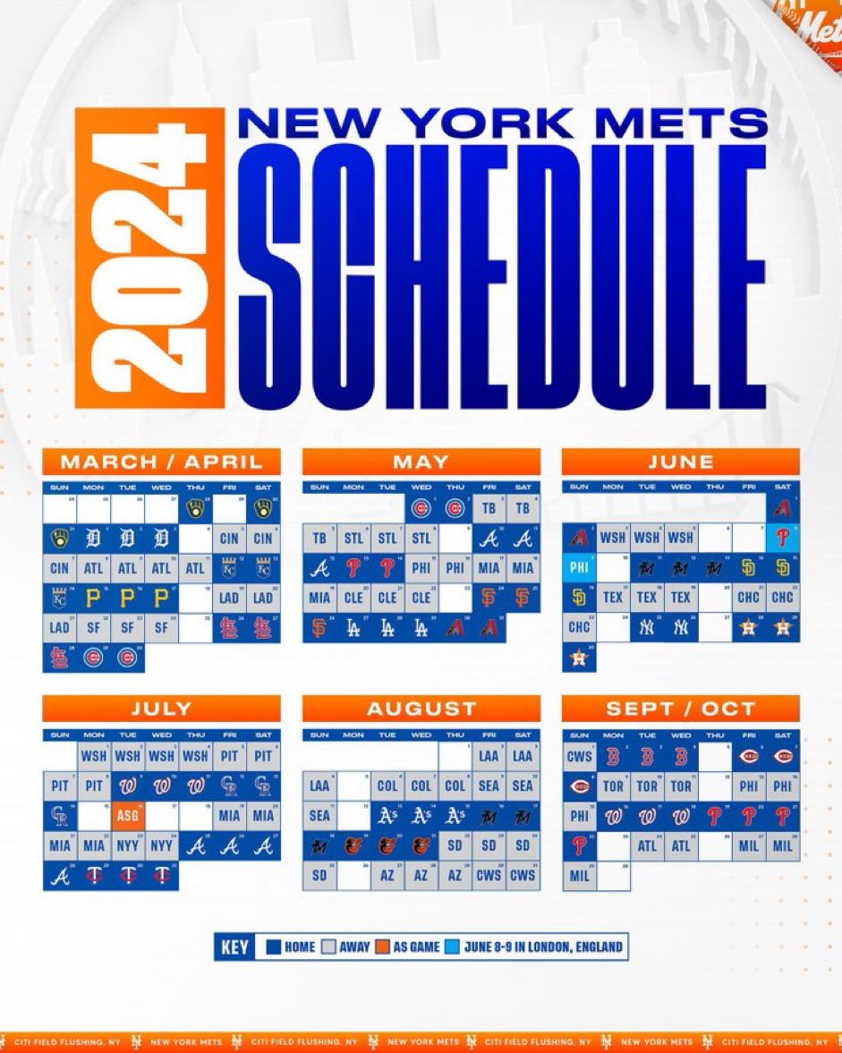 Daily Mets on Twitter "The Mets 2024 schedule has been released. LGM