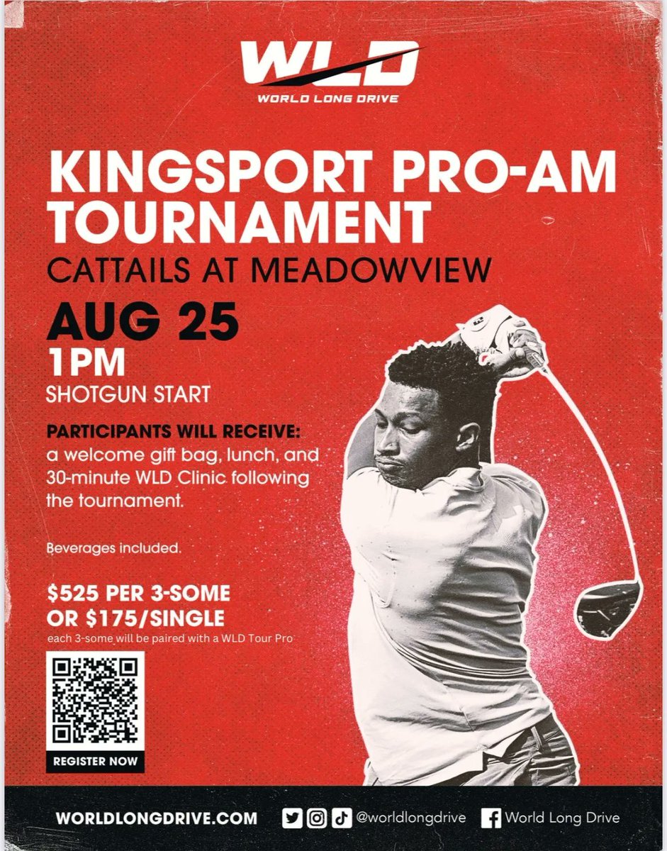 World Long Drive returns to Kingsport, Tennessee at Cattails At MeadowView Conference Resort &amp; Convention Center in August! 

buff.ly/3PUg0UM
buff.ly/43k0lkQ