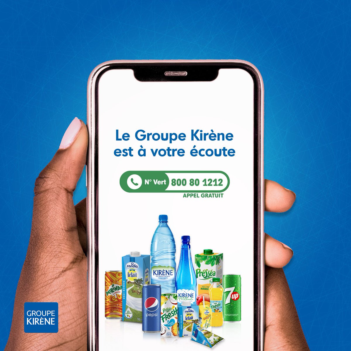 GroupeKirene1's tweet photo. Retrouvez notre numéro vert sur tous nos produits et contactez-nous dès que vous avez une requête : nous prendrons en charge tous vos besoins et ce service est entièrement gratuit !

#Groupekirene
#EngageonsNousAVivreMieux
#serviceclientgroupekirene https://t.co/KTxzbzb6cI