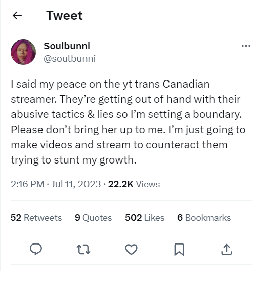 bro she didn't even last two days before talking about Keffals again 💀