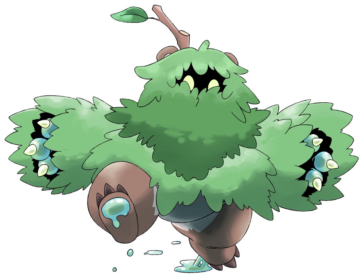 BurrgerMama's tweet photo. We'll open the Lacu Region Pokédex with this li'l ball of leaves, slime...and bad rumors about a lake that killed a buncha kids. Meet Shrubburr!

#fakemon #pokemonfanart #pokemon https://t.co/vBBKXBkxpy