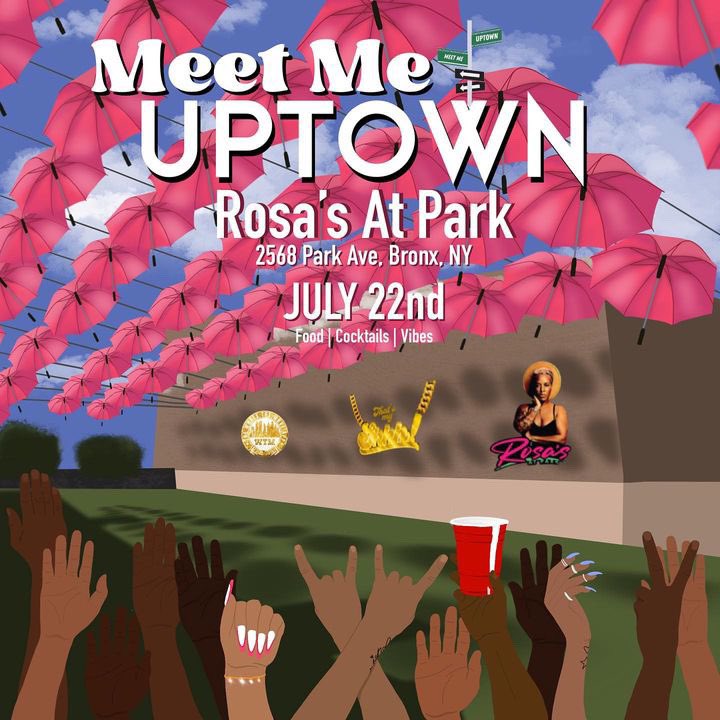 I said Uptown all summer and I meant it! 

We’re throwing a rooftop party at Rosa’s At Park in the Bronx. 

Food • Cocktails • Vibes

First 100 guest get a complementary drink. 

whatsthemoveapp.com/product/meet-m…