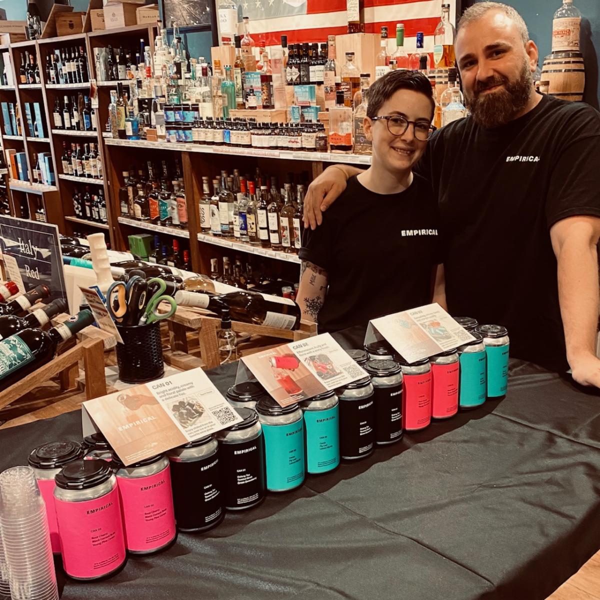 Check out our Empirical Canned Cocktail Tasting today 3-6pm - distilled drinks with oolong tea, sour cherries, walnut wood &amp; pine cones! #instoretasting #freetasting #easthampton #thehamptons #summerinthehamptons #localwinestore #empiricalcans @empirical