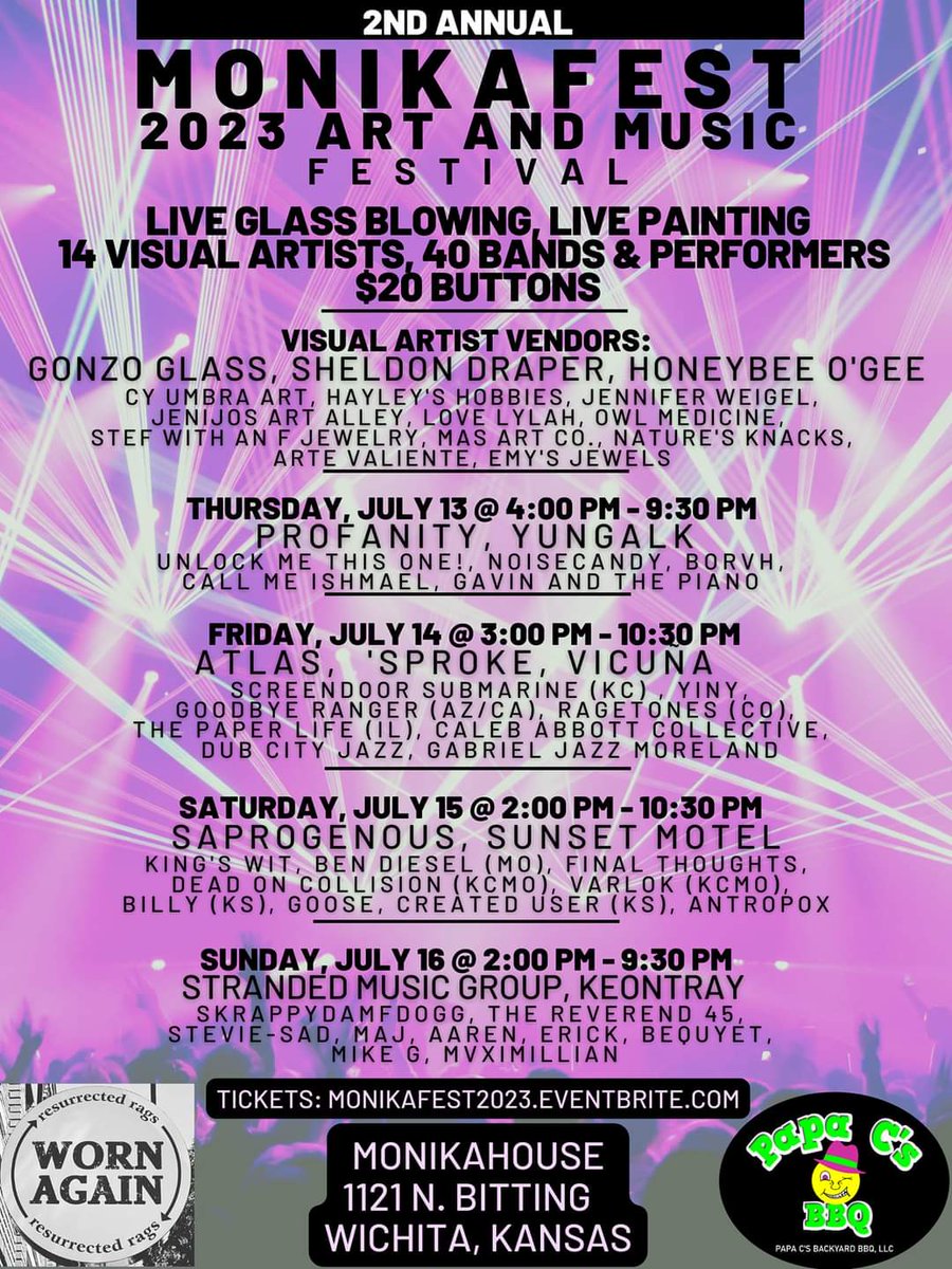 Wichita friends! Come out to MonikaFest tomorrow! We're playing 4 u (: