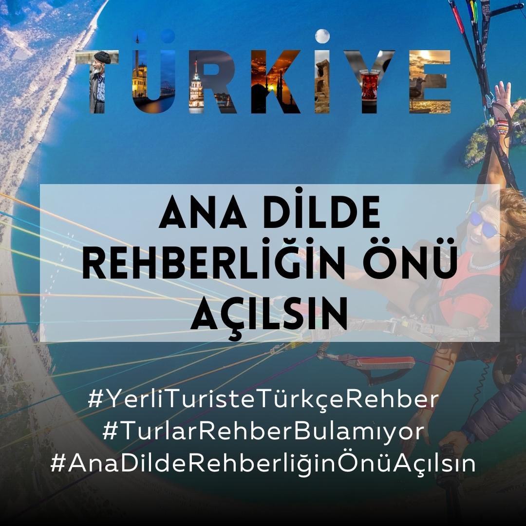 #YerliTuristeTürkçeRehber

#TurlarRehberBulamıyor

#AnaDildeRehberliğinÖnüAçılsın

#MüzeveÖrenyeriDışındaRehberDayatmasınaSon