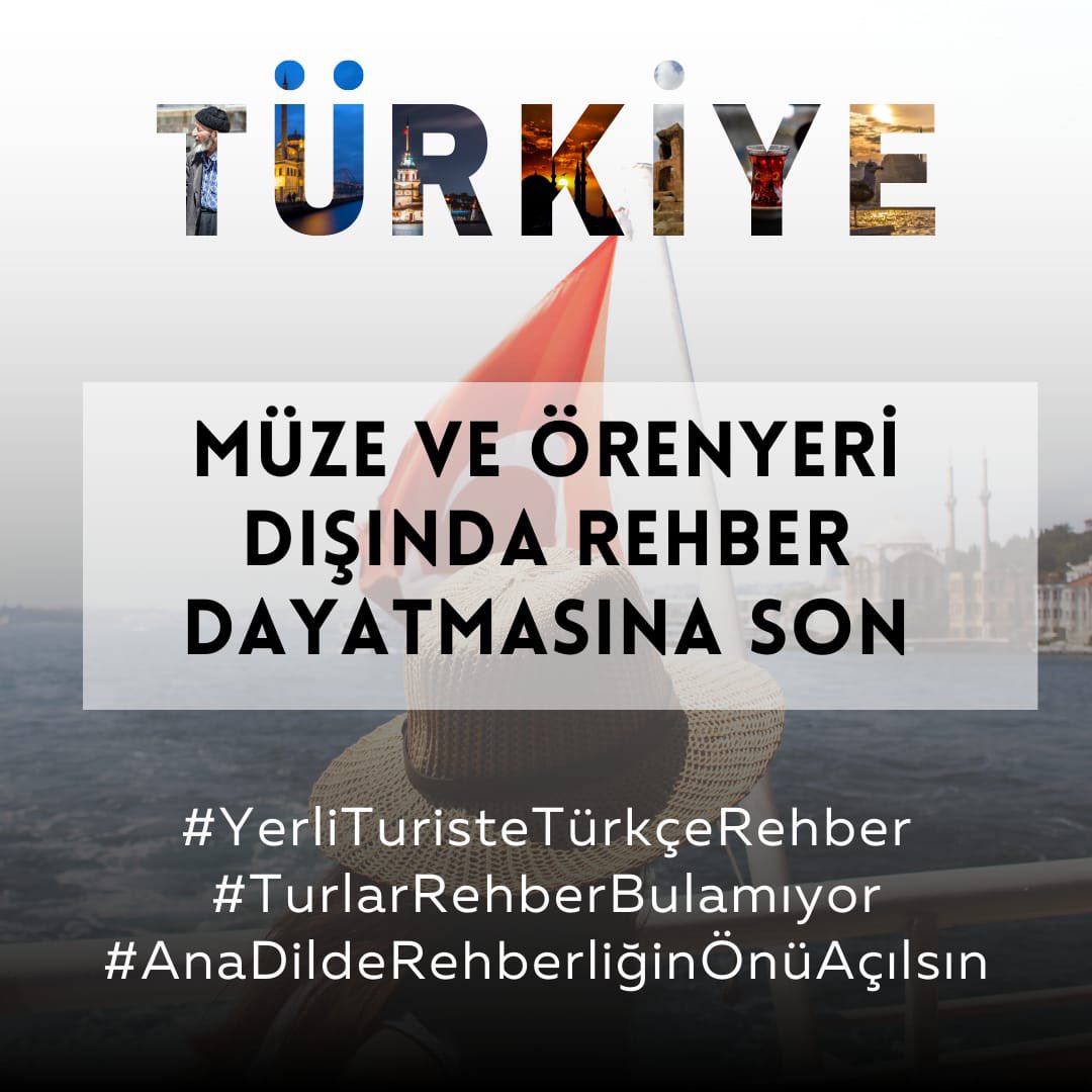 #YerliTuristeTürkçeRehber

#TurlarRehberBulamıyor

#AnaDildeRehberliğinÖnüAçılsın

#MüzeveÖrenyeriDışındaRehberDayatmasınaSon