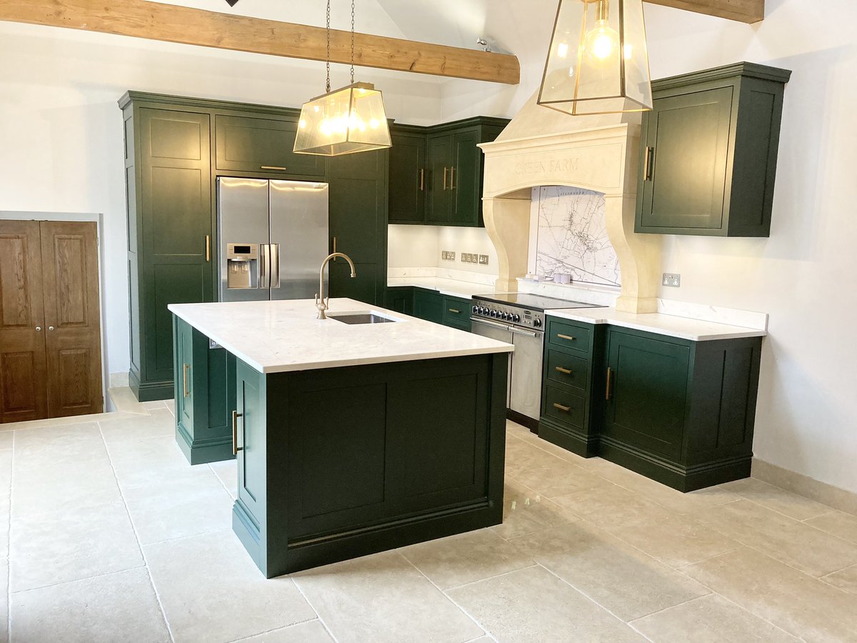 KCSUK_Ltd's tweet photo. Previously hand painted kitchen but not up to standard ! Took a lot of prep and sanding to bring this one in but we hit the mark.

Finished in Morrells PC and tinted in ‘Obsidian Green/Joa’s white’

#kcsuk #spraying  #spraypaintedkitchen #paintedkitchen #kitchencabinetsprayinguk https://t.co/9zBrIWG3w6