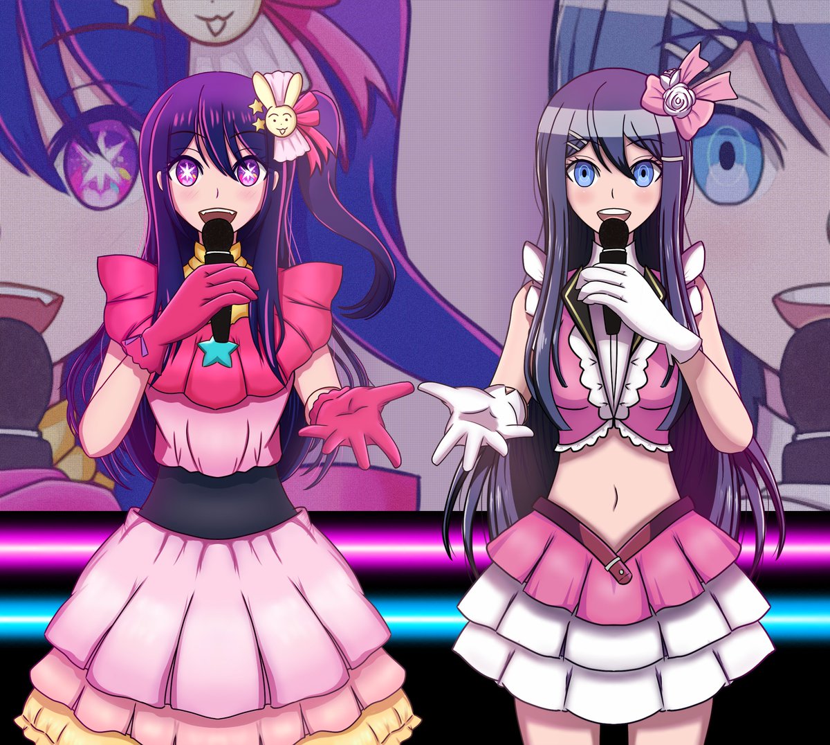 Oshi no ko × danganronpa Ai hoshino × sayaka maizono 💖💙 #舞園